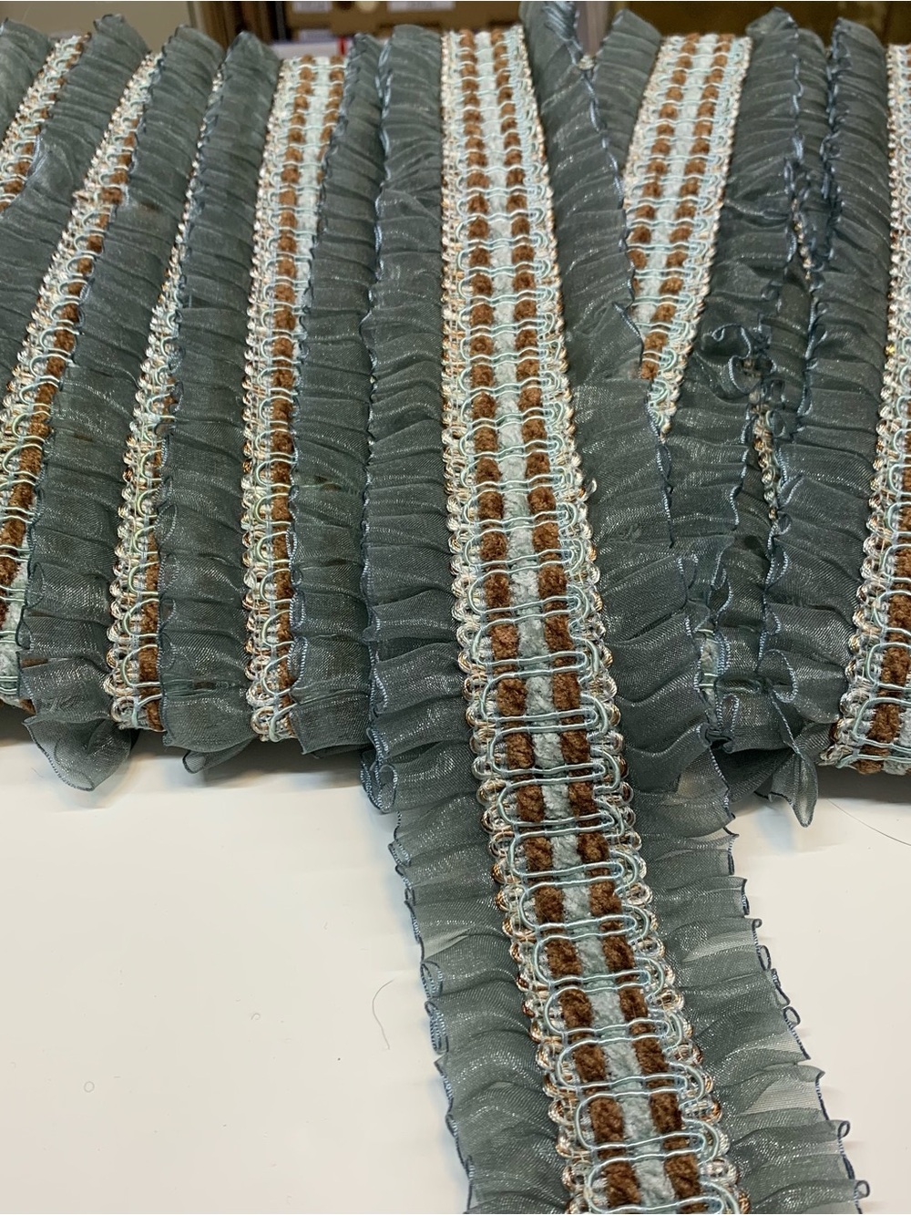 CONSO Decorative Pleated Ruffle Gimp Trim 26 Ft Upholstery Drapery NEW